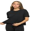 KNIT RIOT Womens Crop Top  Short Sleeve Soft Boxy Crewneck Casual Active Workout Yoga Running Cropped Tee T Shirts KR271 Black M view 1