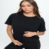 KNIT RIOT Womens Crop Top  Short Sleeve Soft Boxy Crewneck Casual Active Workout Yoga Running Cropped Tee T Shirts KR271 Black M view 2