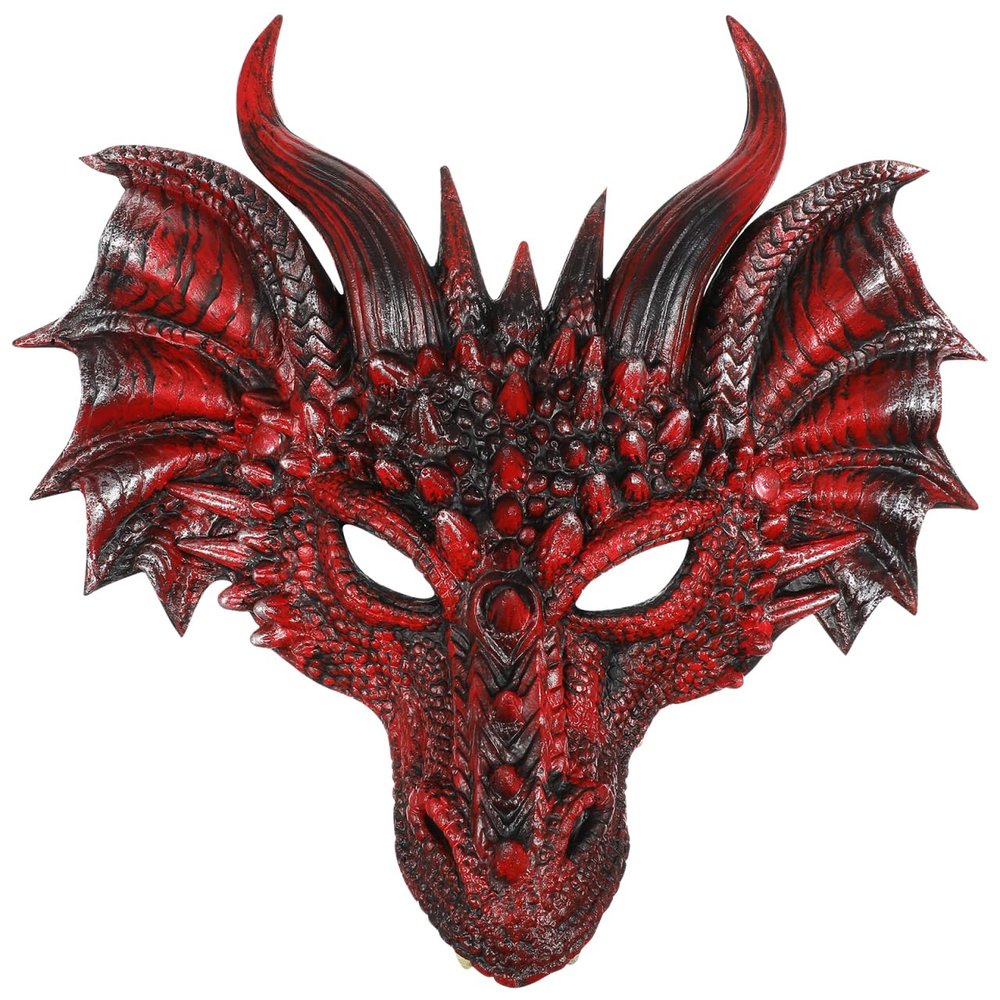 Toddmomy Halloween Dragon Masks Dragon Head Masks Cosplay Red Halloween Party for Cosplay