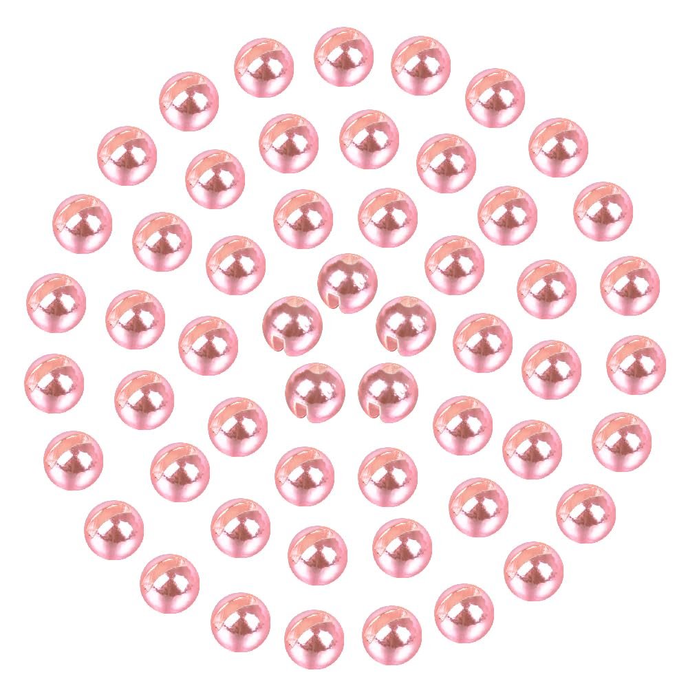 MUUNN 150pcs Tungsten Slotted Beads for Fly Tying, Sink Deeper and Faster 12 Colors/13 Sizes Slotted Tungsten Beads Fly Tying Beads Head Fly Tying Materials(Metallic Pink,3.3mm)