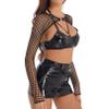 iiniim Women Ultra Thin Sheer Mesh Cover Up T-Shirt Arm Shawl Shrug Crop Top Swimsuit Beachwear Black C Large view 3