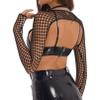 iiniim Women Ultra Thin Sheer Mesh Cover Up T-Shirt Arm Shawl Shrug Crop Top Swimsuit Beachwear Black C Large view 4