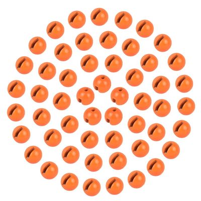 MUUNN 150pcs Tungsten Slotted Beads for Fly Tying, Sink Deeper and Faster 12 Colors/13 Sizes Slotted Tungsten Beads Fly Tying Beads Head Fly Tying Materials(Fluo Orange,3.5mm)