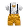 Summer Toddler Baptism Outfits for Boys Baby Wedding Outfit Dress Clothes Easter Christening Shirt Bowtie Suspenders Shorts 1st Birthday Infant Kids Formal Gentleman Suits Yellow 6-12 Months view 4