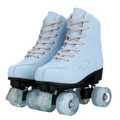 YYW Roller Skates for Women and Men Artificial Cowhide with Thick Cotton Protection Upper Outdoor Roller Skates for Girls Boys (37=US Women:7=US Men:5.5 =Heel to Toe:24 cm)