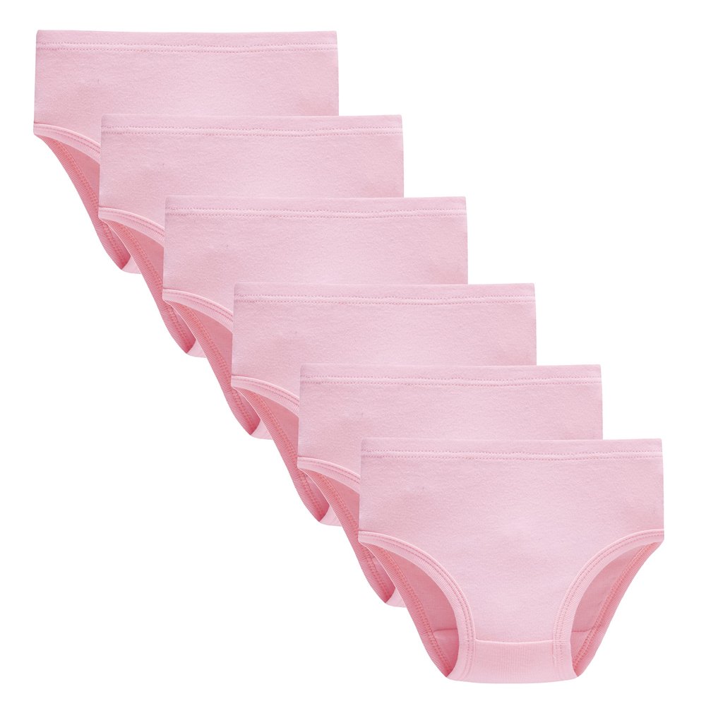 Cadidi Dinos 100% Cotton Little Girls Pink Underwear Kids Breathable Comfort Briefs Children Panties(Pack of 6) 18-24Months