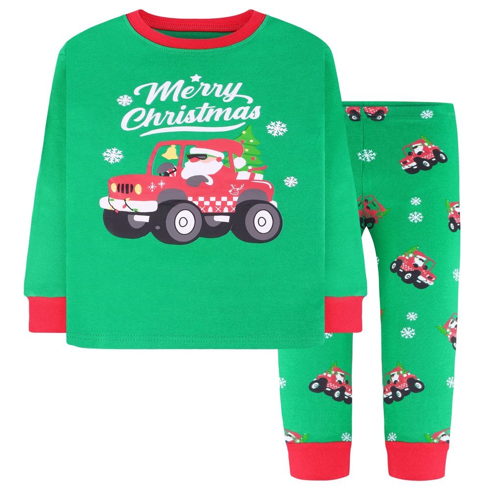 DAUGHTER QUEEN Christmas Pajamas for Boys Xmas Pjs Size 3T Toddler Kids Holiday Pj Set Santa Jammies 100% Cotton Pyjamas Outfits 3 Years Old Shirt Pijamas Navidad Ninos