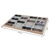 UNNS 24 Grid Velvet Glasses Display Cabinet Sunglasses Display Tray Glasses Storage Rack Glasses Storage Box (Color : Inner ash) view 2