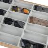UNNS 24 Grid Velvet Glasses Display Cabinet Sunglasses Display Tray Glasses Storage Rack Glasses Storage Box (Color : Inner ash) view 4
