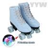 YYW Roller Skates for Women and Men Artificial Cowhide with Thick Cotton Protection Upper Outdoor Roller Skates for Girls Boys (40=US Women:9.5=US Men:8=Heel to Toe:26 cm) view 2