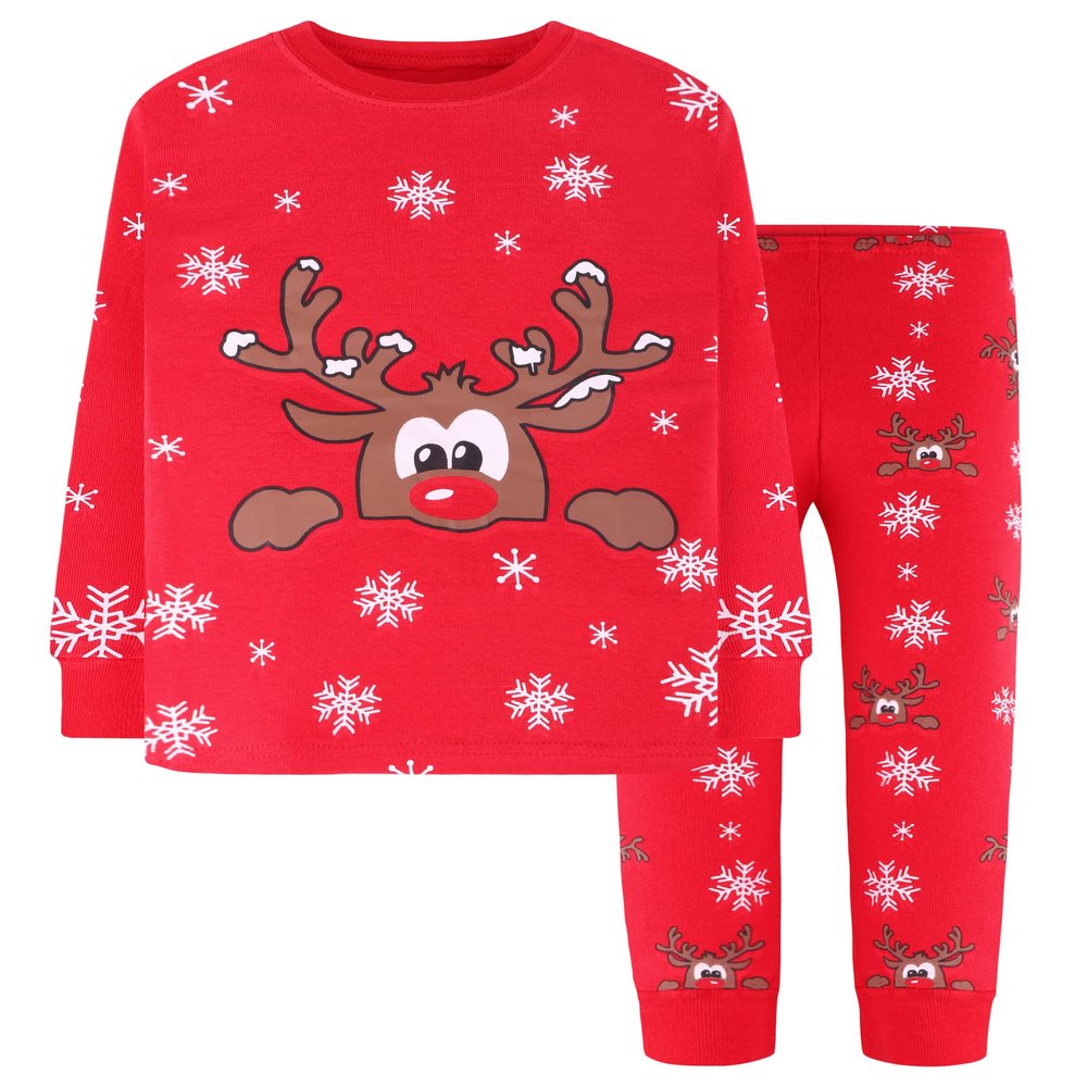DAUGHTER QUEEN Girls Christmas Pajamas Set 100% Cotton Pjs Reindeer Pajamas for Big Girls Pj Kids Sleepwear Clothes Xmas Deer Jammies Size 12 11 10-12 Youth Years
