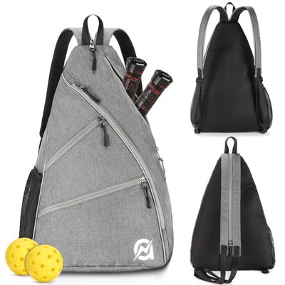 A11N SPORTS Pickleball Bag, Reversible Crossbody Sling Bag/Backpack for Women Men, Charcoal