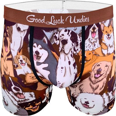 Good Luck Undies Men's Social Dogs Boxer Brief Underwear, XX Large
