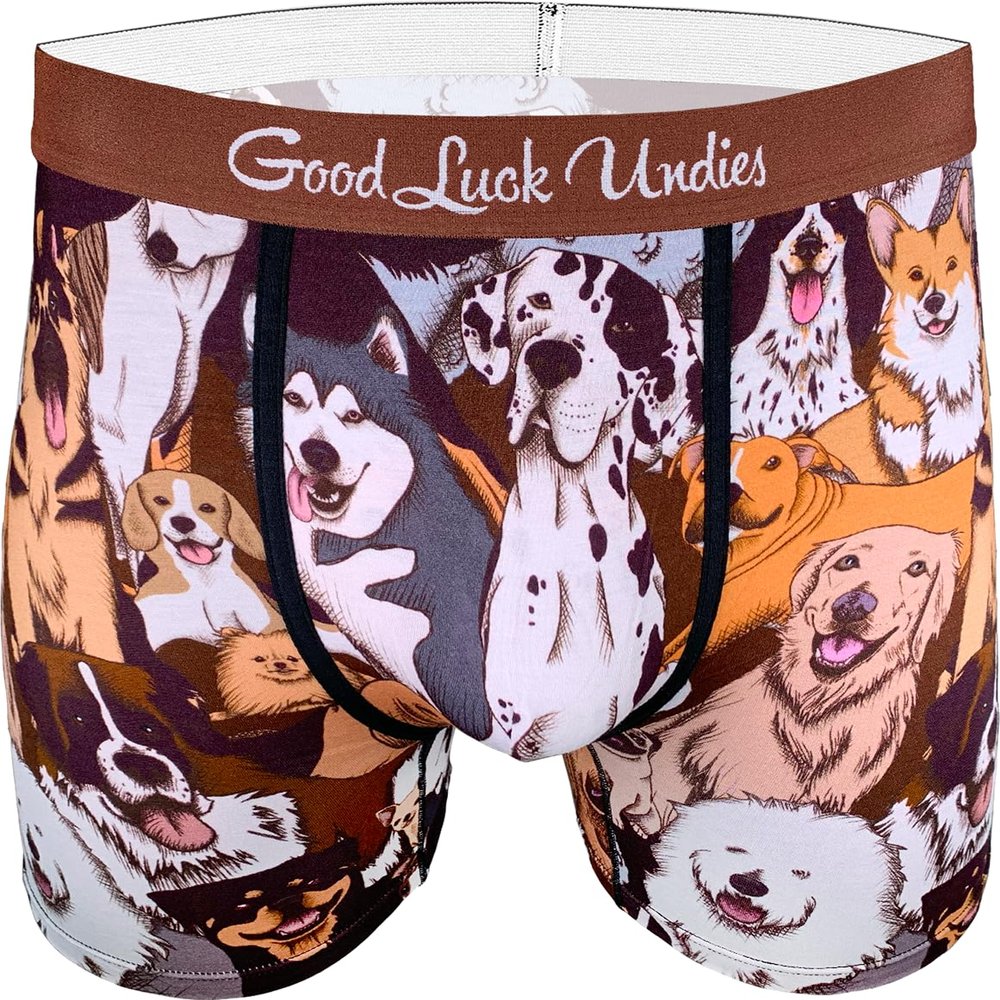 Good Luck Undies Men's Social Dogs Boxer Brief Underwear, XX Large