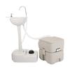Kcelarec Portable Camping Sink w/Towel Holder & Soap Dispenser,Hand Wash Basin Stand w/Rolling Wheels - For Outdoor Events, Gatherings, Worksite & Camping (W/Portable Toilet) view 1