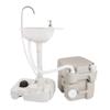 Kcelarec Portable Camping Sink w/Towel Holder & Soap Dispenser,Hand Wash Basin Stand w/Rolling Wheels - For Outdoor Events, Gatherings, Worksite & Camping (W/Portable Toilet) view 2