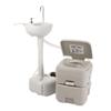 Kcelarec Portable Camping Sink w/Towel Holder & Soap Dispenser,Hand Wash Basin Stand w/Rolling Wheels - For Outdoor Events, Gatherings, Worksite & Camping (W/Portable Toilet) view 4