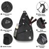 A11N SPORTS Pickleball Bag, Reversible Crossbody Sling Bag/Backpack for Women Men, Black view 3