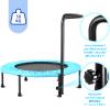 Foldable Mini Fitness Trampoline, Load-Bearing Up to 50kg, with Suction Cup Feet, Adjustable Handles and Cushion Covers, for Indoor/Outdoor Kids Trampoline,36in,Blue view 4
