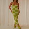 2022 Bodycon Dresses for Women Summer Knit Hollow Out Sexy Night Out Midi Maxi Dress Sleeveless Long Cut Out Dress view 2