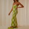 2022 Bodycon Dresses for Women Summer Knit Hollow Out Sexy Night Out Midi Maxi Dress Sleeveless Long Cut Out Dress view 4