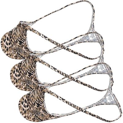 OROCOJUCO Men Sport Underwear Thong G-String Leopard Print Bulge Pouch T-Back Pants 3-Pack( Stripe Leopard) M,OROCOJUCO-02
