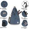 A11N SPORTS Pickleball Bag, Reversible Crossbody Sling Bag/Backpack for Women Men, Navy view 3
