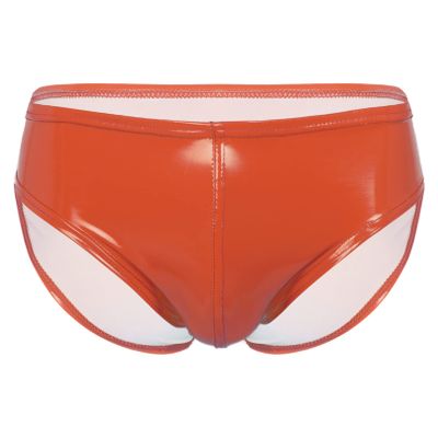 Agoky Men's Stretch Underwear Support Briefs with Drawstring Swim Bikini Hip Briefs Type B Orange X-Large