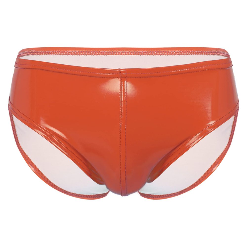 Agoky Men's Stretch Underwear Support Briefs with Drawstring Swim Bikini Hip Briefs Type B Orange X-Large