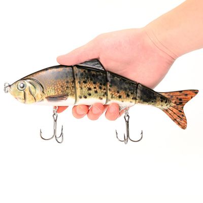 SENYUBBY 10in Multi Jointed Swimbait Fishing Lures Bait,4 Segment Big Giant Sinking Fishing Bass Lures,Crankbaits Swimbaits with Treble Hook