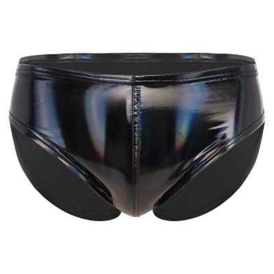 Agoky Men's Stretch Underwear Support Briefs with Drawstring Swim Bikini Hip Briefs Type B Black B Large