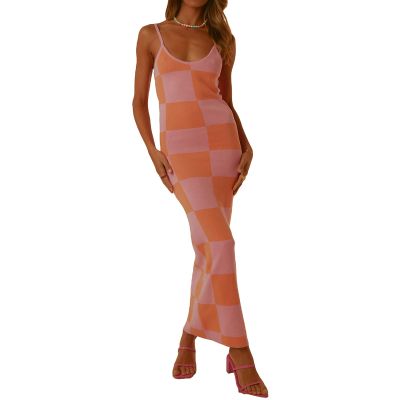 2022 Bodycon Dresses for Women Summer Knit Hollow Out Sexy Night Out Midi Maxi Dress Sleeveless Long Cut Out Dress
