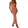 2022 Bodycon Dresses for Women Summer Knit Hollow Out Sexy Night Out Midi Maxi Dress Sleeveless Long Cut Out Dress view 1