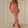 2022 Bodycon Dresses for Women Summer Knit Hollow Out Sexy Night Out Midi Maxi Dress Sleeveless Long Cut Out Dress view 2
