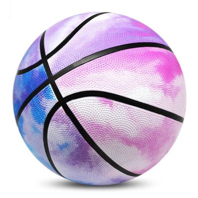 Girls Basketball, Pastel Color, Abrasion Resistant, Non-Slip, Sizes 6 & 7, Suitable for Indoor and Outdoor Training Competitions,No. 6
