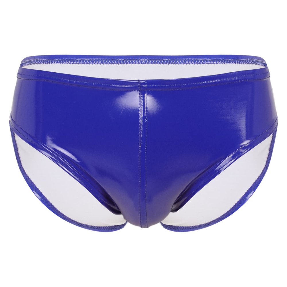 Agoky Men's Stretch Underwear Support Briefs with Drawstring Swim Bikini Hip Briefs Type B Blue Medium