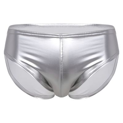 Agoky Men's Stretch Underwear Support Briefs with Drawstring Swim Bikini Hip Briefs Type B Silver 3X-Large