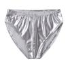 Agoky Men's Stretch Underwear Support Briefs with Drawstring Swim Bikini Hip Briefs Type B Silver 3X-Large view 4