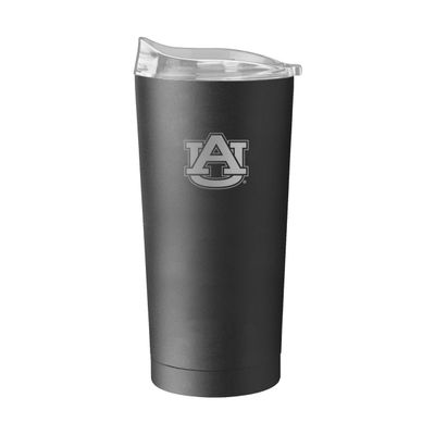 Logo Brands NCAA Auburn Tigers 20oz Etch Powder Coat Tumbler - Double-Wall Insulated, Non-Slip Base, and High Lip Slider Lid