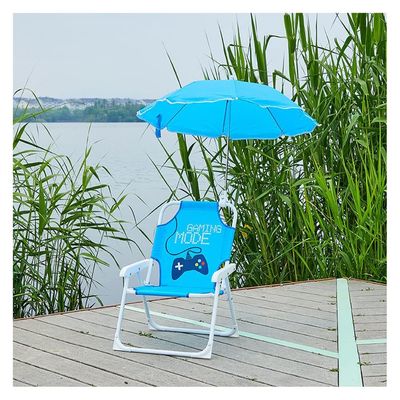 Kids Camping Chair Outdoor Children's Folding Chair, Beach Chair Camping Chair for Kids with Sun Protection Umbrella, Suitable for Parent-Child Travel Park Picnic (Color : Style1)