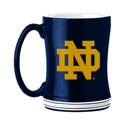Logo Brands Notre Dame Fighting Irish 14oz Relief Mug- Officially Licensed Mug, Sculpted 3D Logo and Team Colors Comfortable Handle and Glossy Finish for College Sports Fans