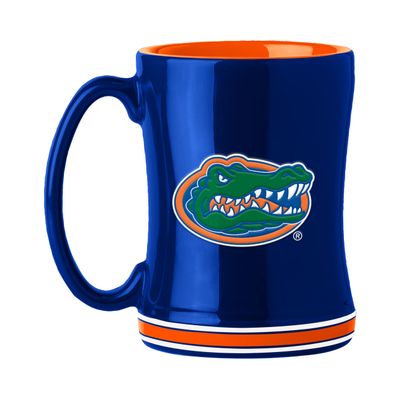 Logo Brands NCAA Florida Gators 14oz Ceramic Relief Coffee Mug - Officially Licensed Mug, Sculpted 3D Logo and Team Colors Comfortable Handle and Glossy Finish for College Sports Fans