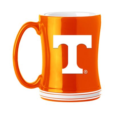 Logo Brands NCAA Tennessee Volunteers 14oz Ceramic Relief Coffee Mug - Officially Licensed Mug, Sculpted 3D Logo and Team Colors Comfortable Handle and Glossy Finish for College Sports Fans