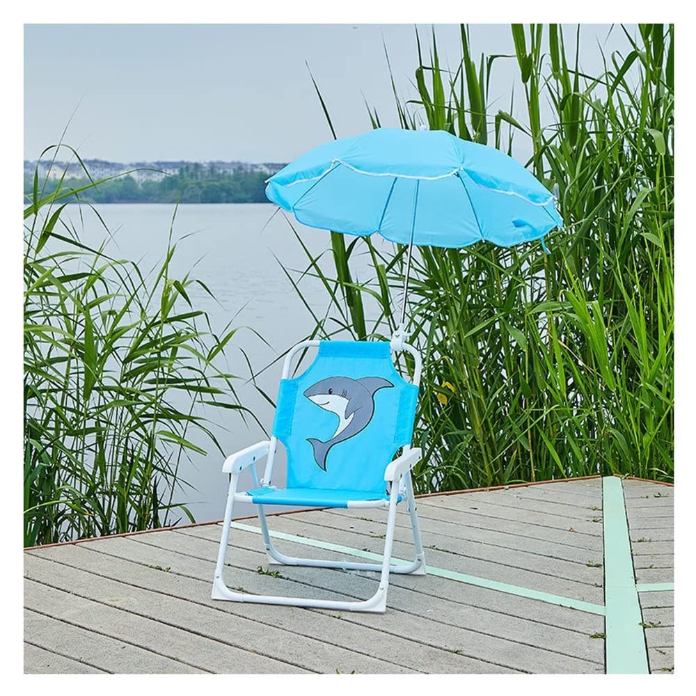 Kids Camping Chair Outdoor Children's Folding Chair, Beach Chair Camping Chair for Kids with Sun Protection Umbrella, Suitable for Parent-Child Travel Park Picnic (Color : Style2)