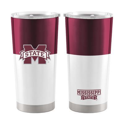 Logo Brands NCAA Mississippi State Bulldogs - 20oz Colorblock Stainless Steel Tumbler, Double-Wall Insulated, Slider Lid