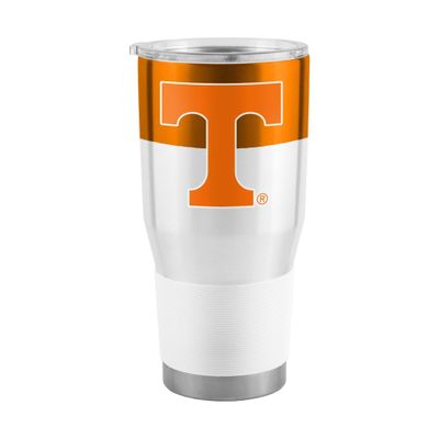 Logo Brands NCAA Tennessee Volunteers - 30oz Colorblock Stainless Steel Tumbler, Double-Wall Vacuum Insulated, Slider Lid, Ergonomic Design, Silicone Grip