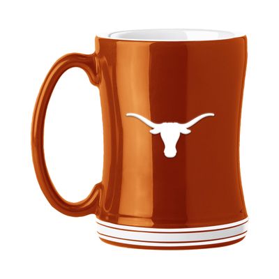 Logo Brands NCAA Texas Longhorns 14oz Ceramic Relief Mug- Officially Licensed Mug, Sculpted 3D Logo and Team Colors Comfortable Handle and Glossy Finish for College Sports Fans