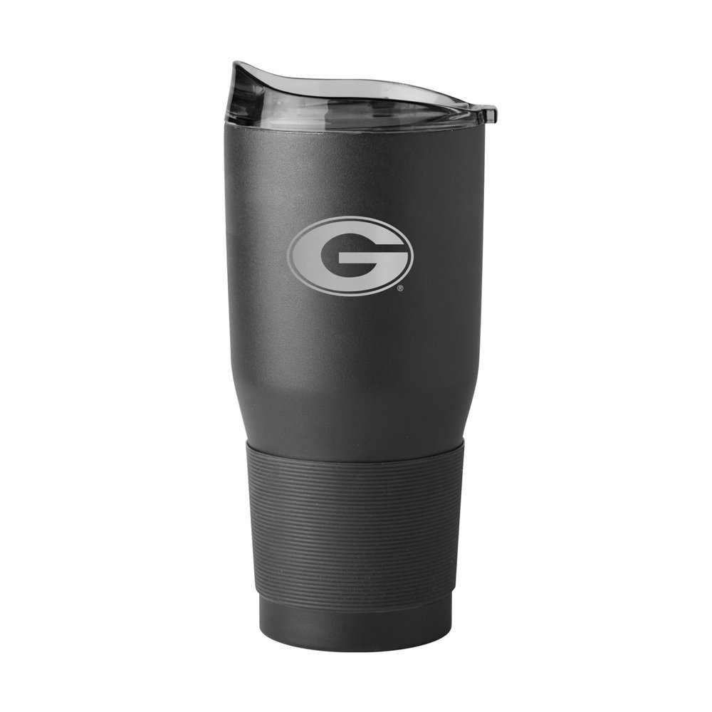 Logo Brands NCAA Georgia Bulldogs 30oz Etch Powder Coat Stainless Steel Tumbler - Insulated, Keeps Drinks Hot/Cold for Hours, High Lip Slider Lid