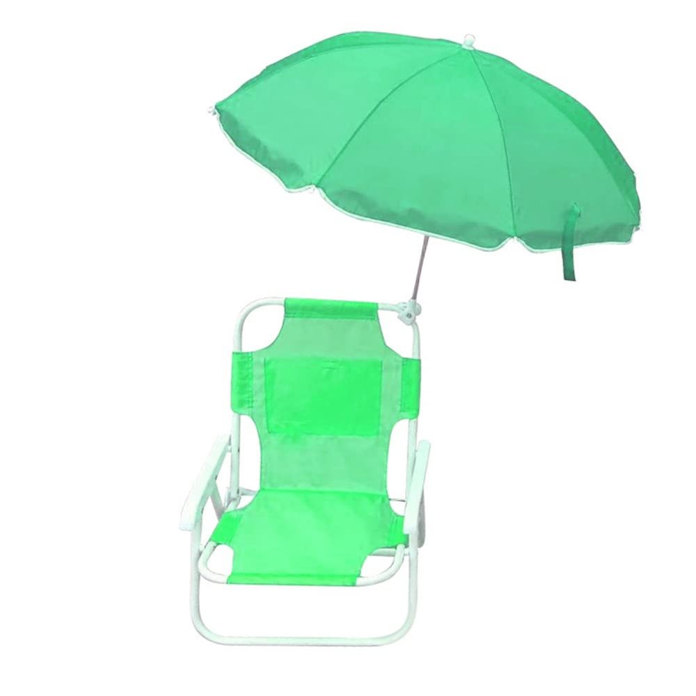 Kids Camping Chair Kids Outdoor Folding Chair Beach Chair Camping Chair, Ultralight Portable Chair with Sun Protection Umbrella, Green