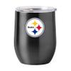 Logo Brands 625-S16CB-1: Pittsburgh Steelers 16oz Gameday Stainless Curved Beverage view 1